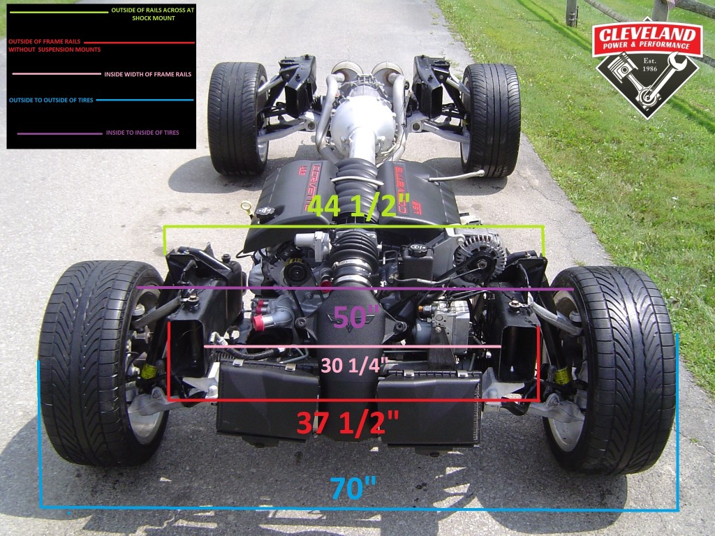 C6 corvette rolling chassis measurements